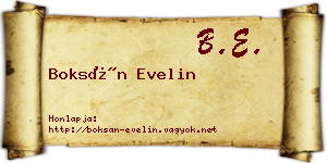 Boksán Evelin névjegykártya