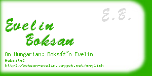evelin boksan business card